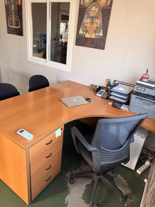 Escritorio de oficina en L de madera