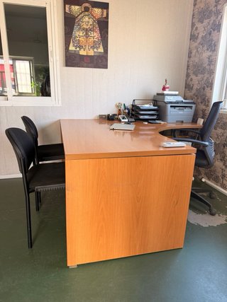 Escritorio de oficina en L de madera