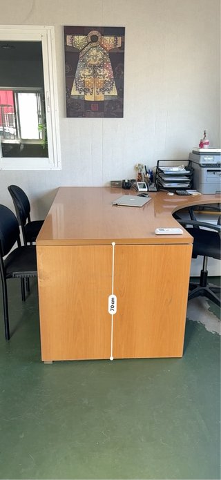 Escritorio de oficina en L de madera