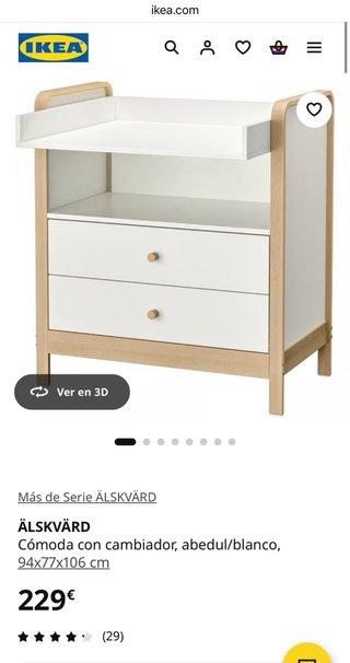 Cuna y cómoda cambiador IKEA ÄLSKVÄRD