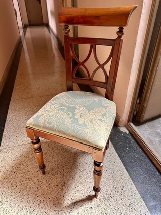 Mesa extensible cerezo artesanal y 6 sillas