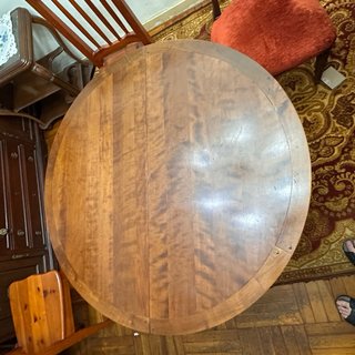 Mesa extensible cerezo artesanal y 6 sillas