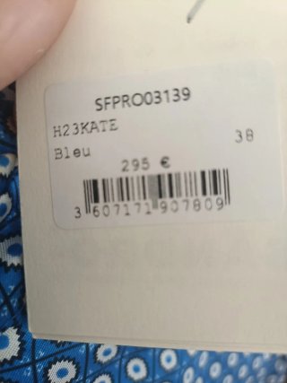 Vestido Sandro azul y blanco estampado