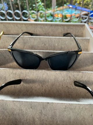 5 paia Occhiali da sole neri squadrati oversize