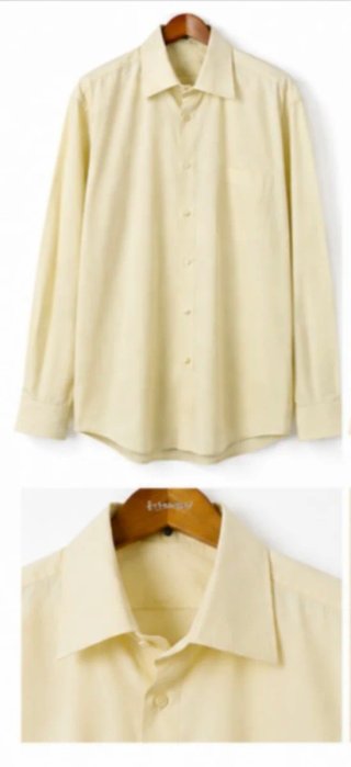 Camisa de vestir beige clara manga larga