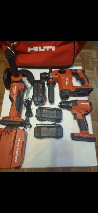Kit Hilti TE 4-22 + AG 4S-22 + 3 Baterías
