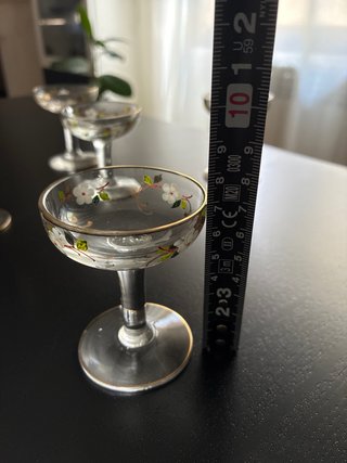 5 Copas de licor vintage pintadas a mano