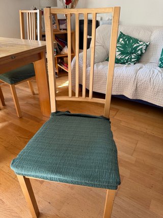 Pack 3 Sillas Comedor Madera Tapizadas