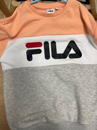 Sudadera Fila Mujer Naranja y Gris