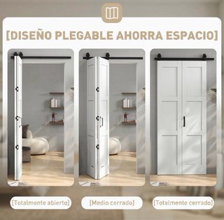 Puerta corredera doble blanca