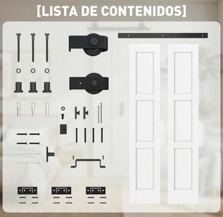 Puerta corredera doble blanca