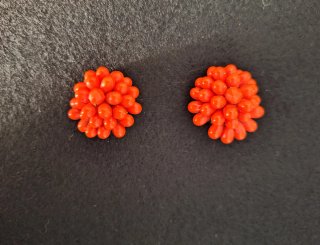 Pendientes vintage imitación coral naranja