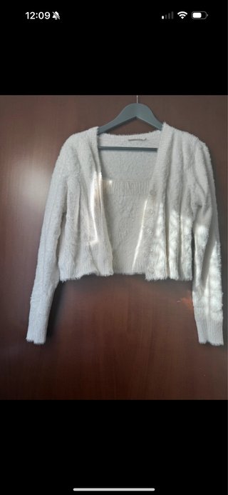 Cardigan e top pelosini bianco taglia unica