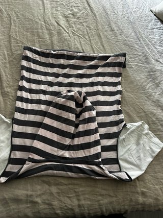 Bershka Camiseta Rayas Manga Corta Capucha