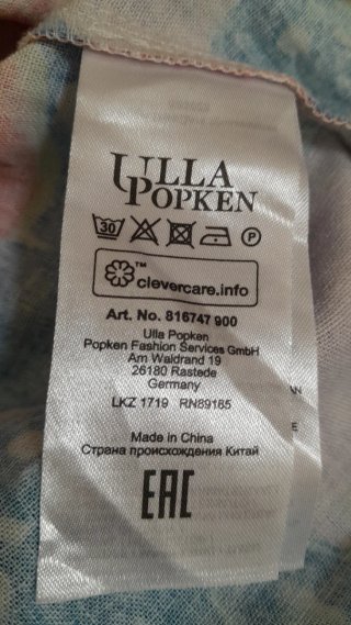Blusa Ulla Popken lino cotone floreale