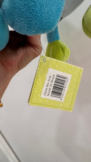 Peluche infantil de abejita azul y verde