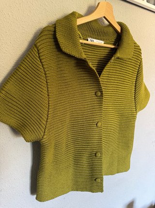 Cardigan Zara Verde Oliva Talla S