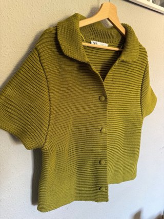 Cardigan Zara Verde Oliva Talla S