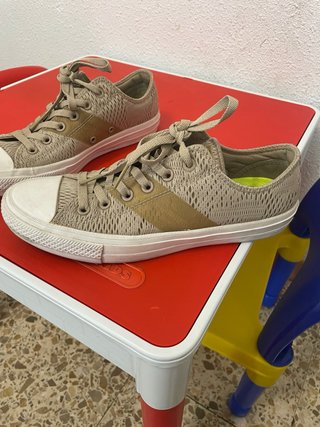 Bambas Converse Beige y Dorado