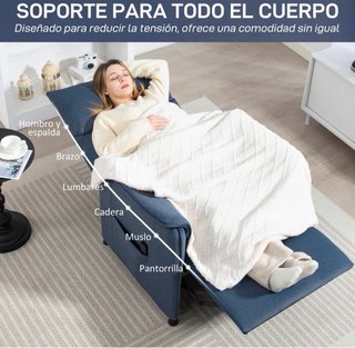 Sillón reclinable eléctrico azul