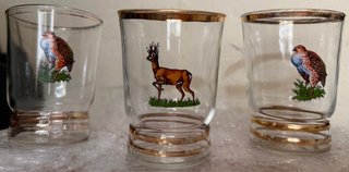 Juego 3 Vasos Caza Ciervo y Aves