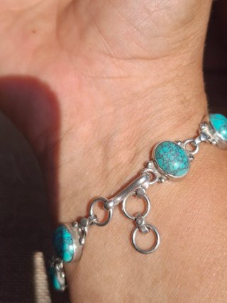 Pulsera Plata 925 Italia Turquesas