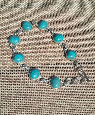 Pulsera Plata 925 Italia Turquesas