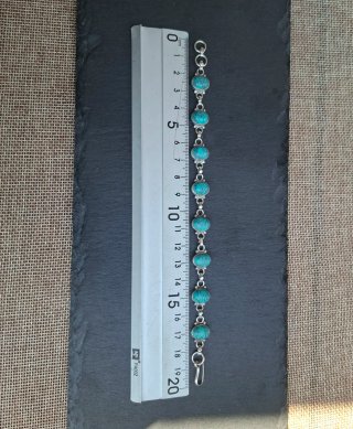 Pulsera Plata 925 Italia Turquesas