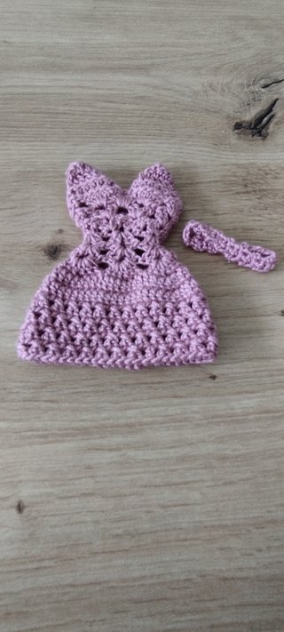 Vestido crochet rosa para Barbie