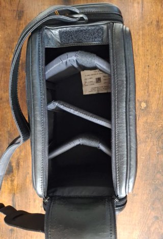 Bolsa cámara fotos/vídeo cuero legítimo
