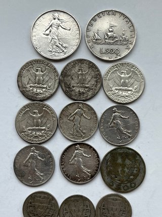 Lote 90 gramos Monedas Plata Extranjeras