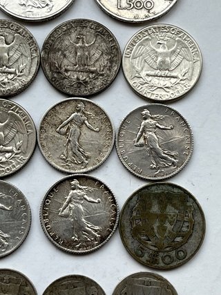 Lote 90 gramos Monedas Plata Extranjeras