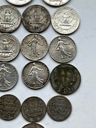Lote 90 gramos Monedas Plata Extranjeras