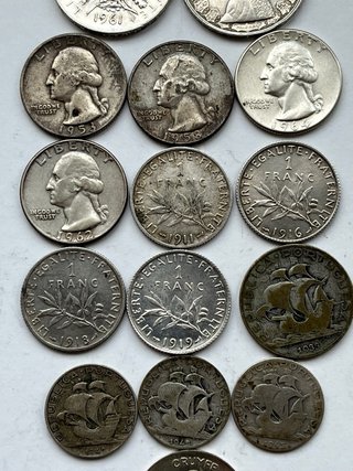 Lote 90 gramos Monedas Plata Extranjeras