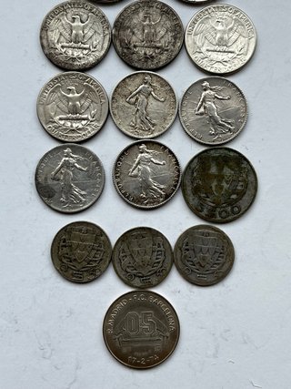 Lote 90 gramos Monedas Plata Extranjeras
