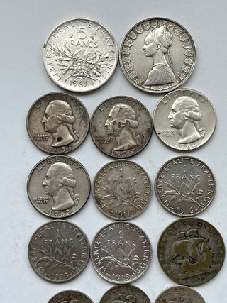 Lote 90 gramos Monedas Plata Extranjeras