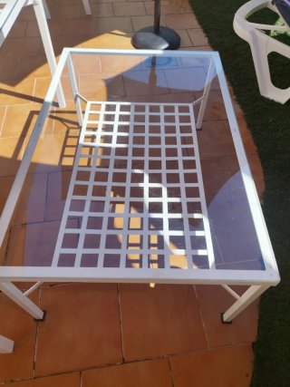 Conjunto de 2 mesas forja comedor y centro.