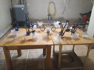 Lámparas de forja con bombillas