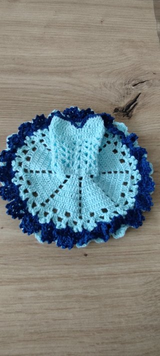 Vestido crochet Barbie azul