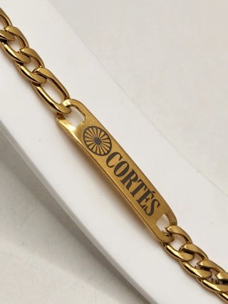 Esclava Cortés Acero Inox Chapado Oro