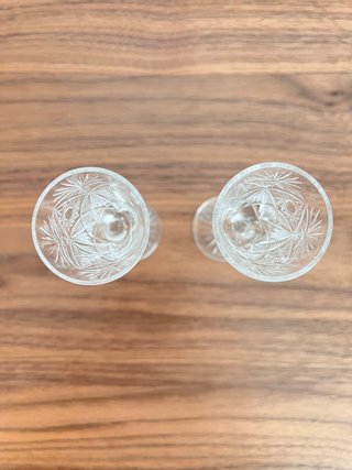 Pareja copas licor/vodka vintage cristal tallado
