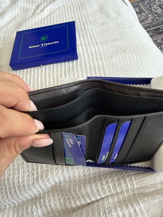 Cartera Billetero Piel Negra Gino Vittoria