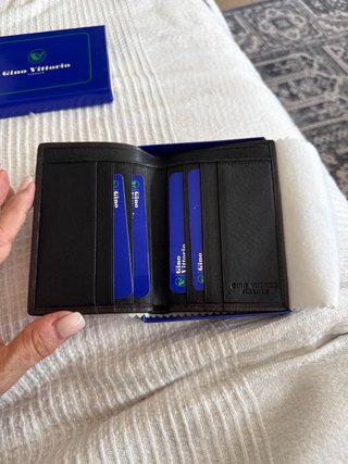 Cartera Billetero Piel Negra Gino Vittoria