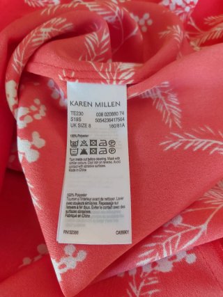 Blusa KAREN MILLEN roja y blanca.