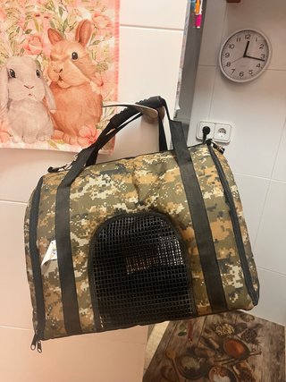Transportín perro/gato pequeño camuflaje