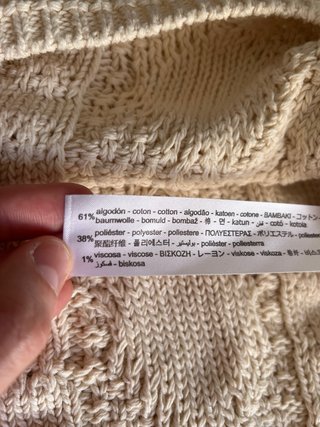 Chaleco Zara Punto Beige Talla S