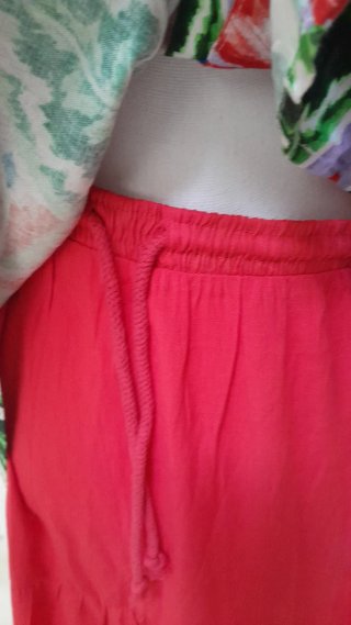 Gonna maxi viscosa + blusa lino cotone