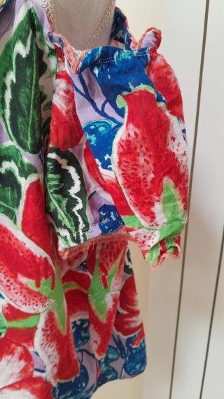 Gonna maxi viscosa + blusa lino cotone