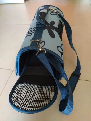 Transportín tela gato flores