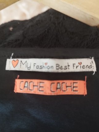 Blusa Cache Cache Negra Encaje